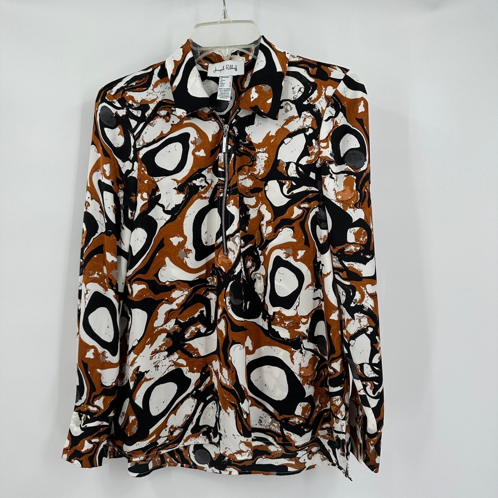 Joseph Ribkoff Womens Artsy Top Size‎ 4 Abstract Modernist Graphic Designer Chic